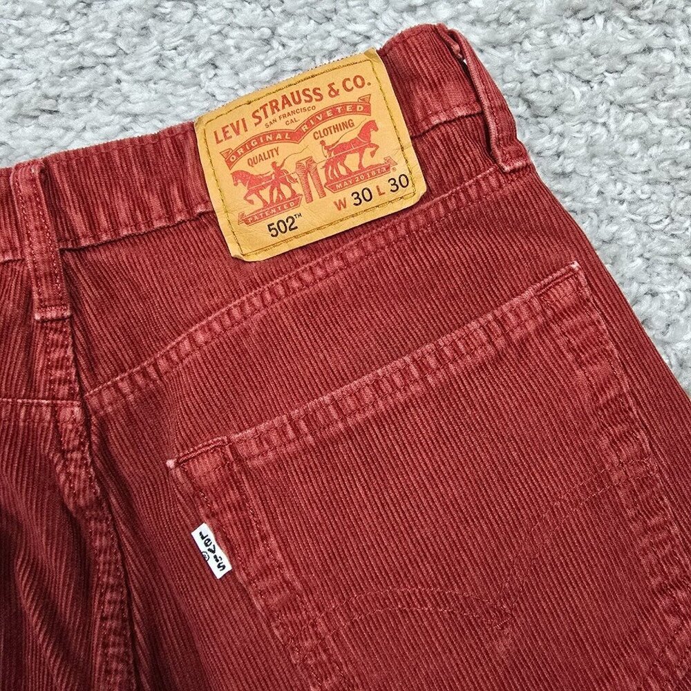 Levi's‎ 502 Mens Corduroy Straight Leg Pants Red Size 30 (fits 29x27) - Picture 9 of 16